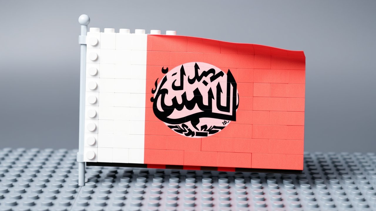 Flag of Afghanistan 🇦🇫 in lego bricks style