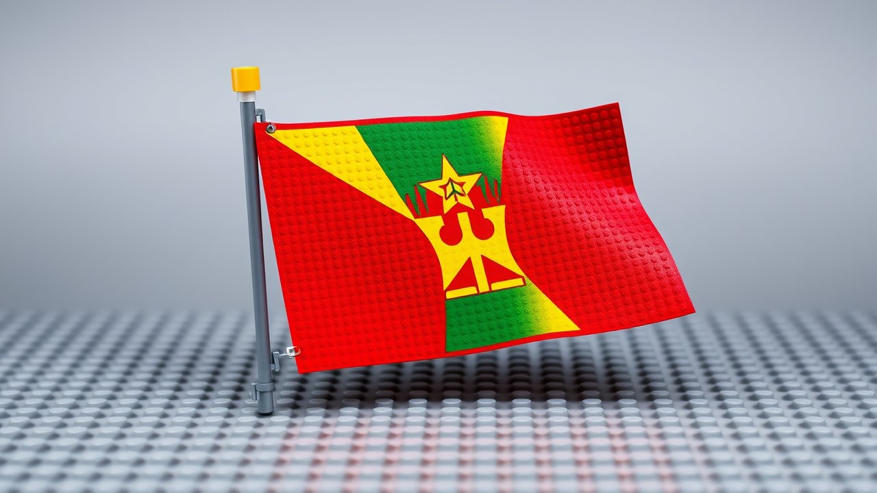 Flag of Grenada 🇬🇩 in lego bricks style