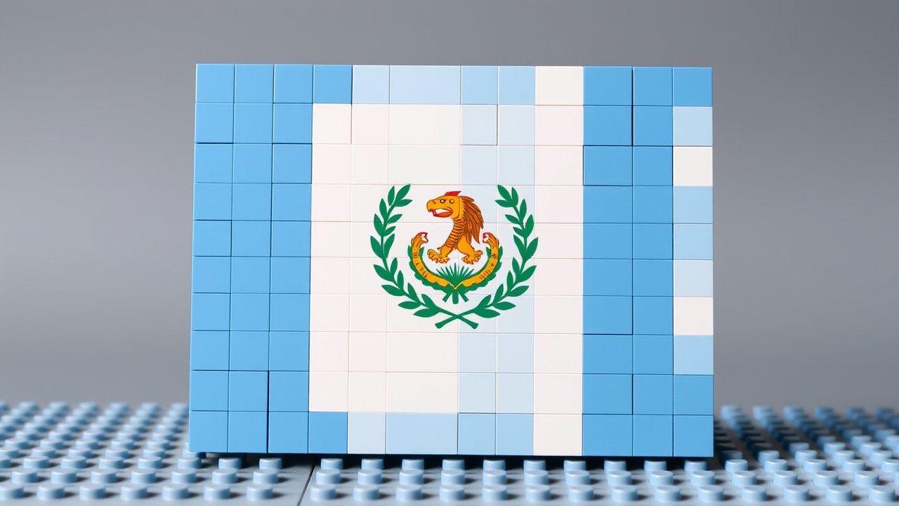 Flag of Guatemala 🇬🇹 in lego bricks style