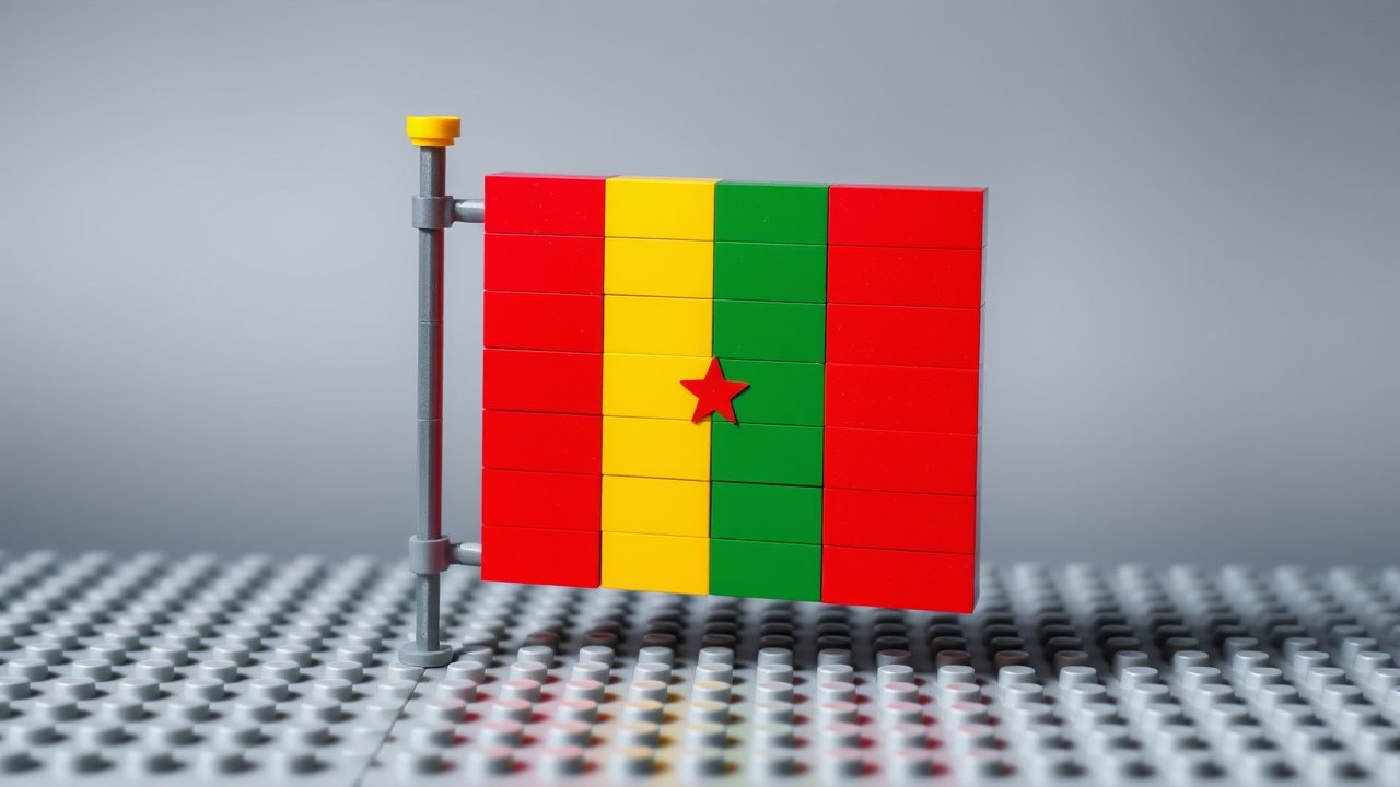 Flag of Guinea 🇬🇳 in lego bricks style