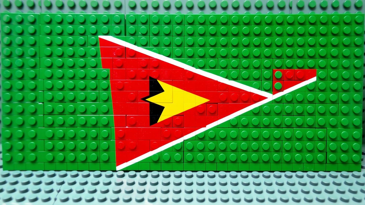 Flag of Guyana 🇬🇾 in lego bricks style