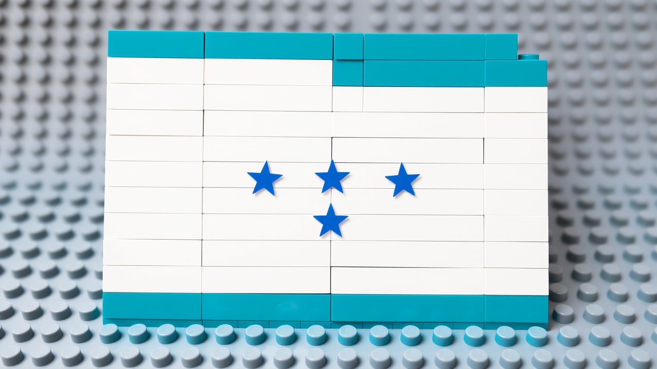 Flag of Honduras ðŸ‡ðŸ‡³ in lego bricks style
