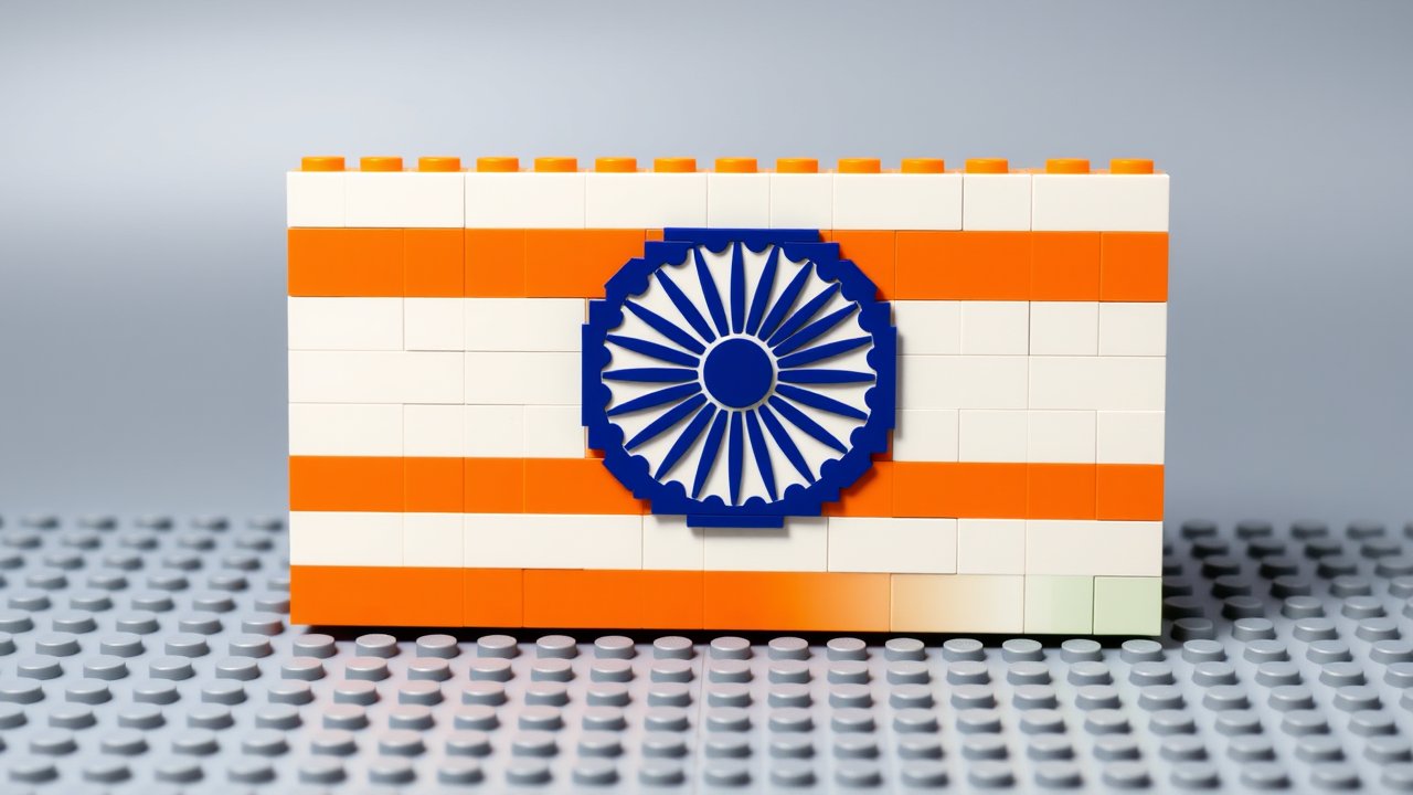 Flag of India 🇮🇳 in lego bricks style