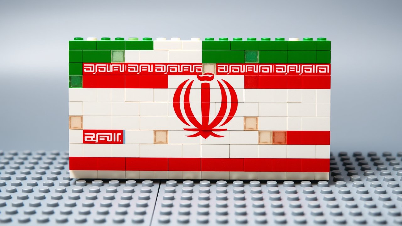 Flag of Iran 🇮🇷 in lego bricks style