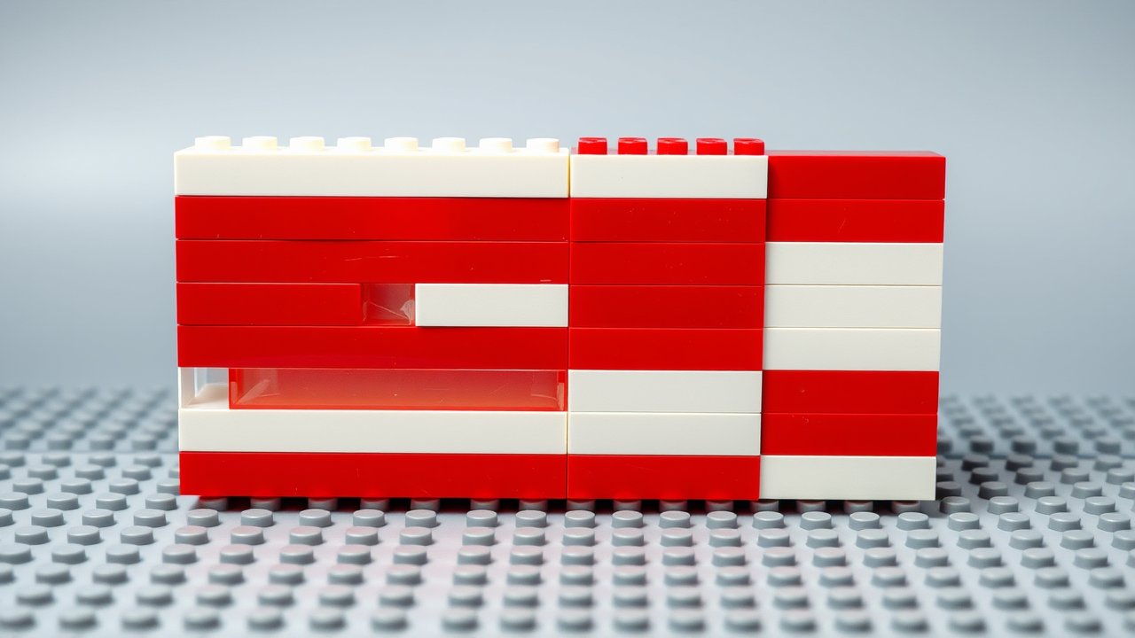 Flag of Hungary 🇭🇺 in lego bricks style