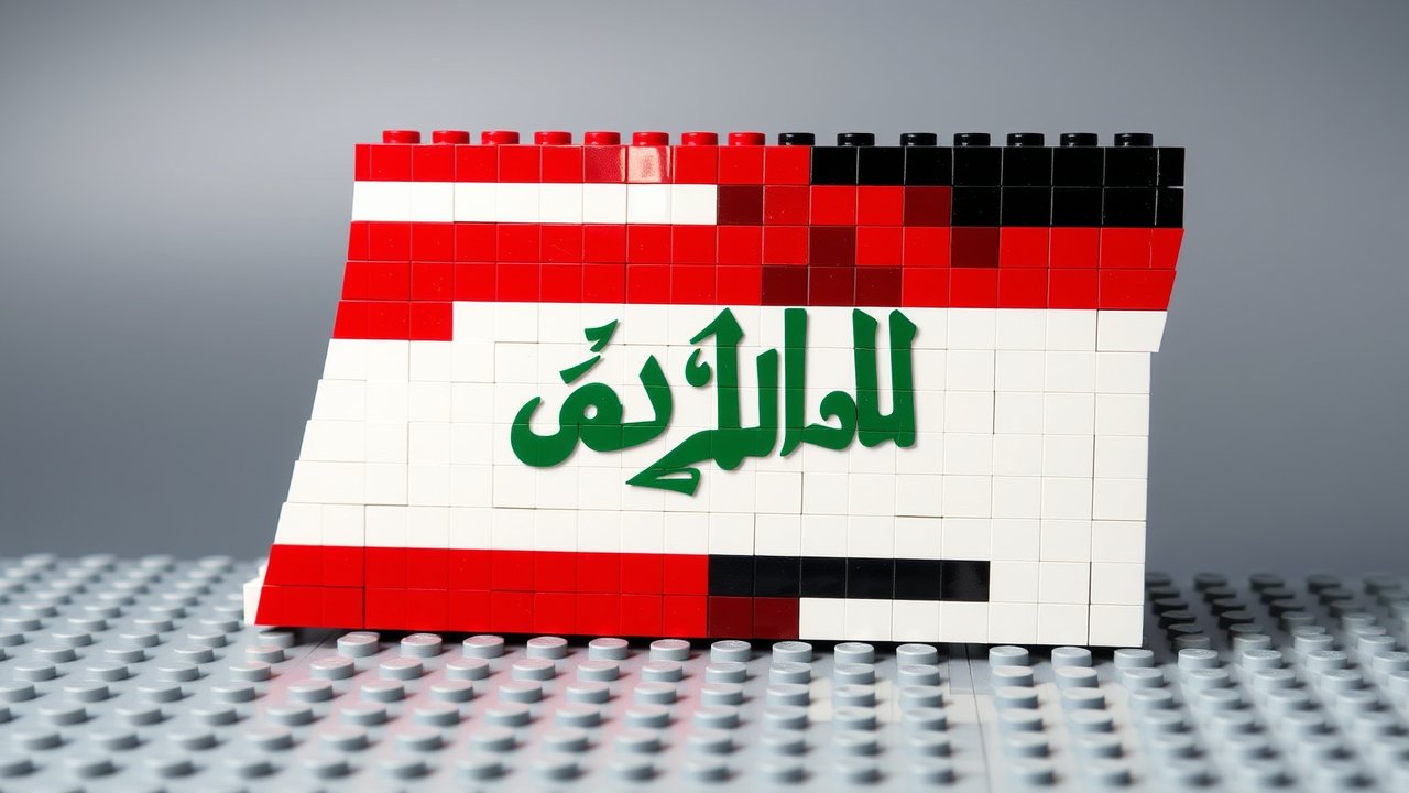 Flag of Iraq 🇮🇶 in lego bricks style