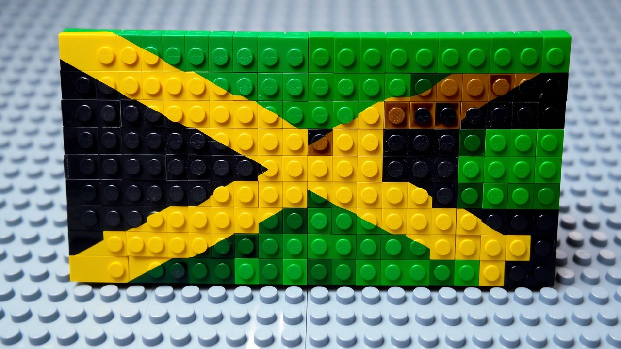 Flag of Jamaica 🇯🇲 in lego bricks style