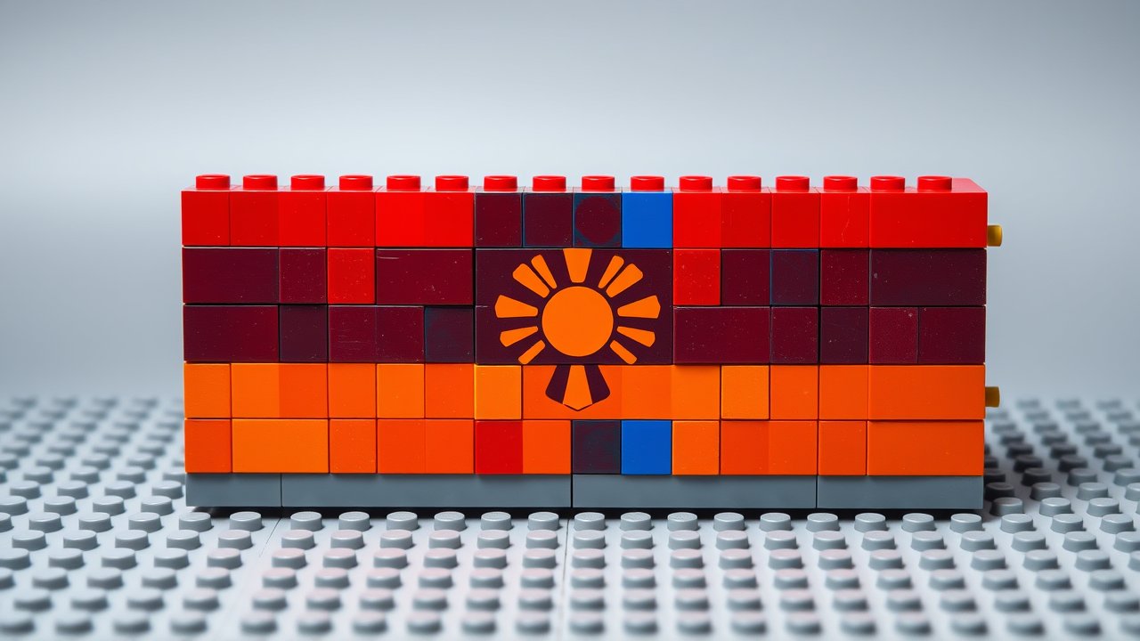 Flag of Armenia 🇦🇲 in lego bricks style