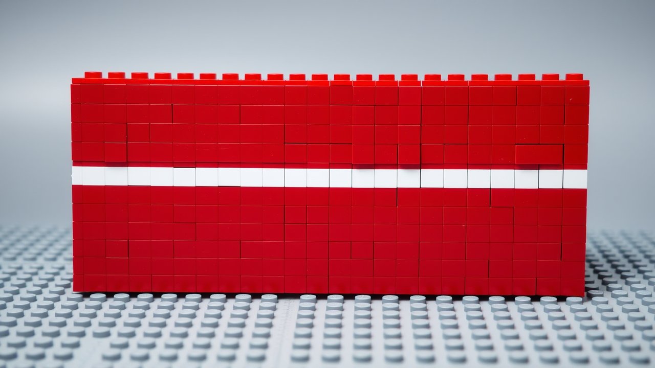 Flag of Latvia 🇱🇻 in lego bricks style