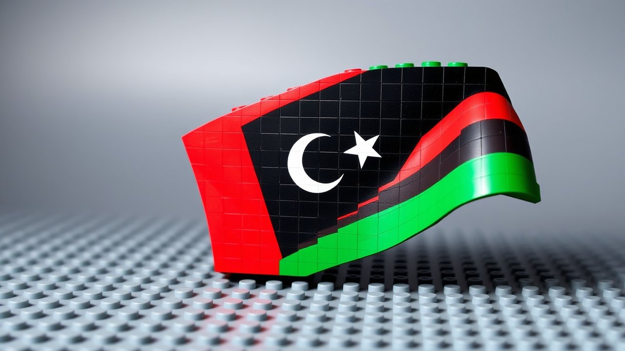 Flag of Libya 🇱🇾 in lego bricks style