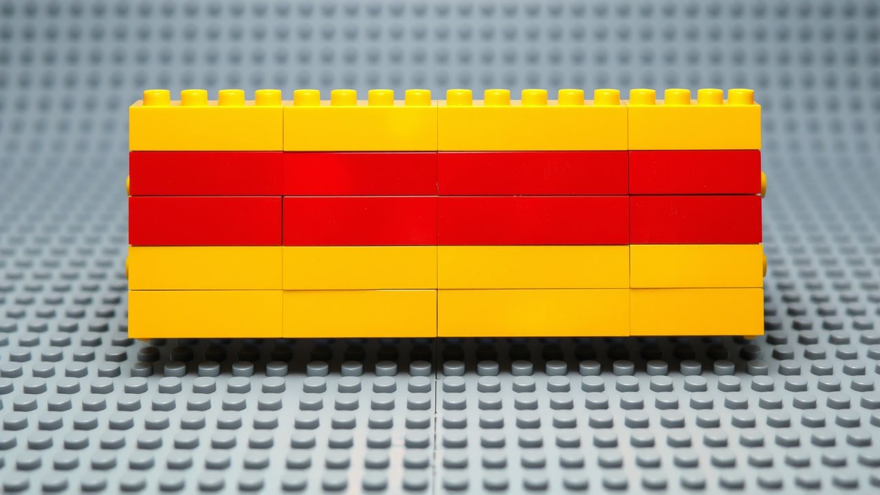 Flag of Lithuania 🇱🇹 in lego bricks style