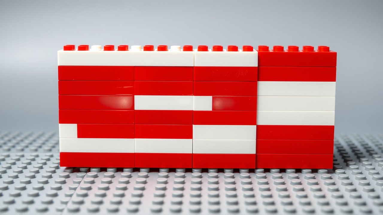 Flag of Austria 🇦🇹 in lego bricks style