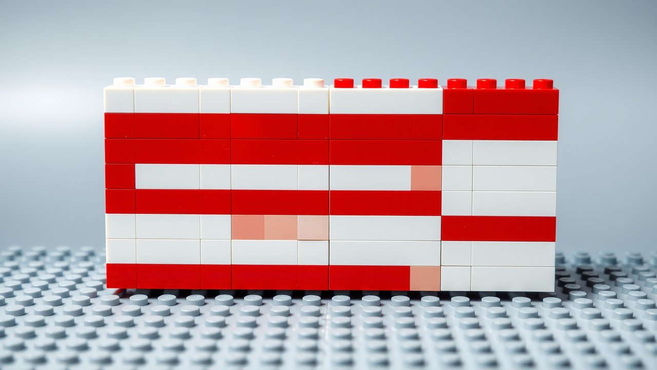 Flag of Luxembourg 🇱🇺 in lego bricks style