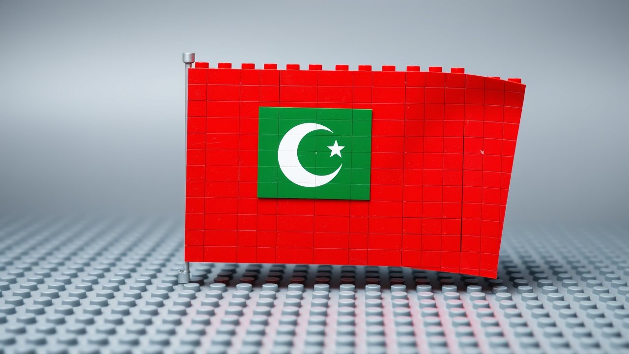 Flag of Maldives 🇲🇻 in lego bricks style