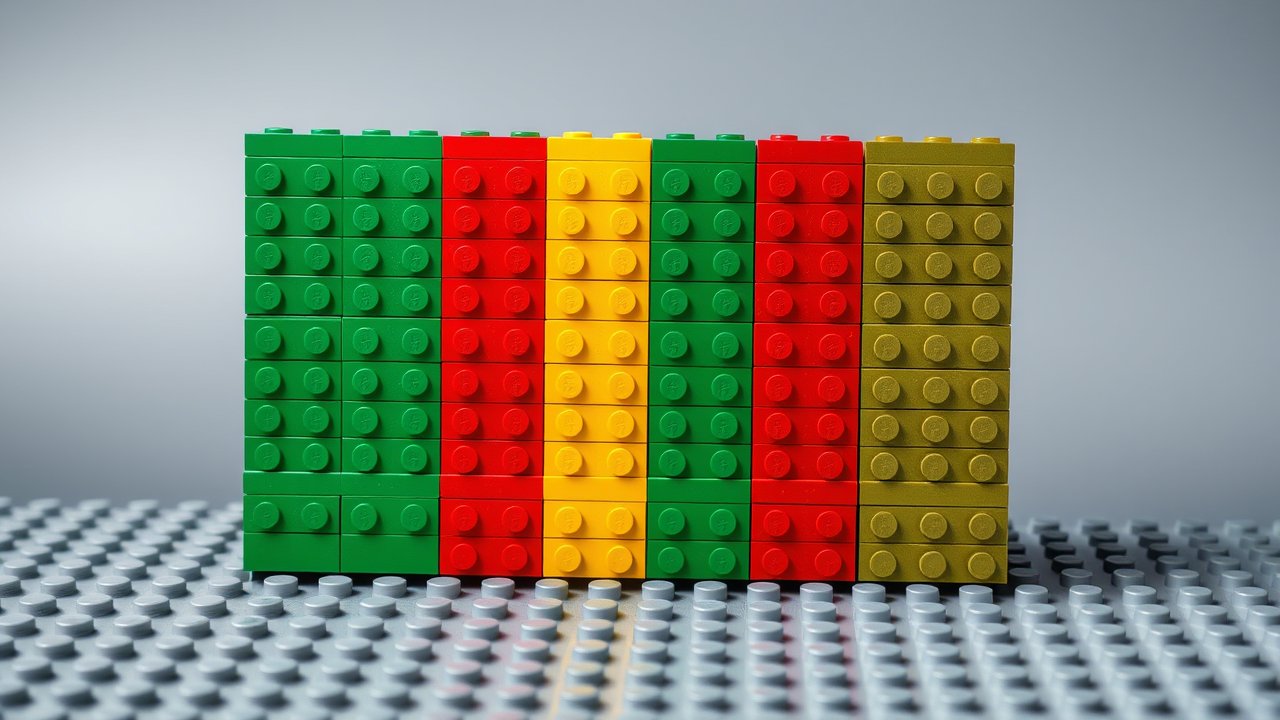 Flag of Mali 🇲🇱 in lego bricks style