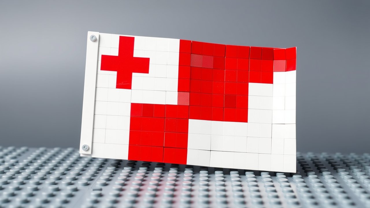 Flag of Malta 🇲🇹 in lego bricks style