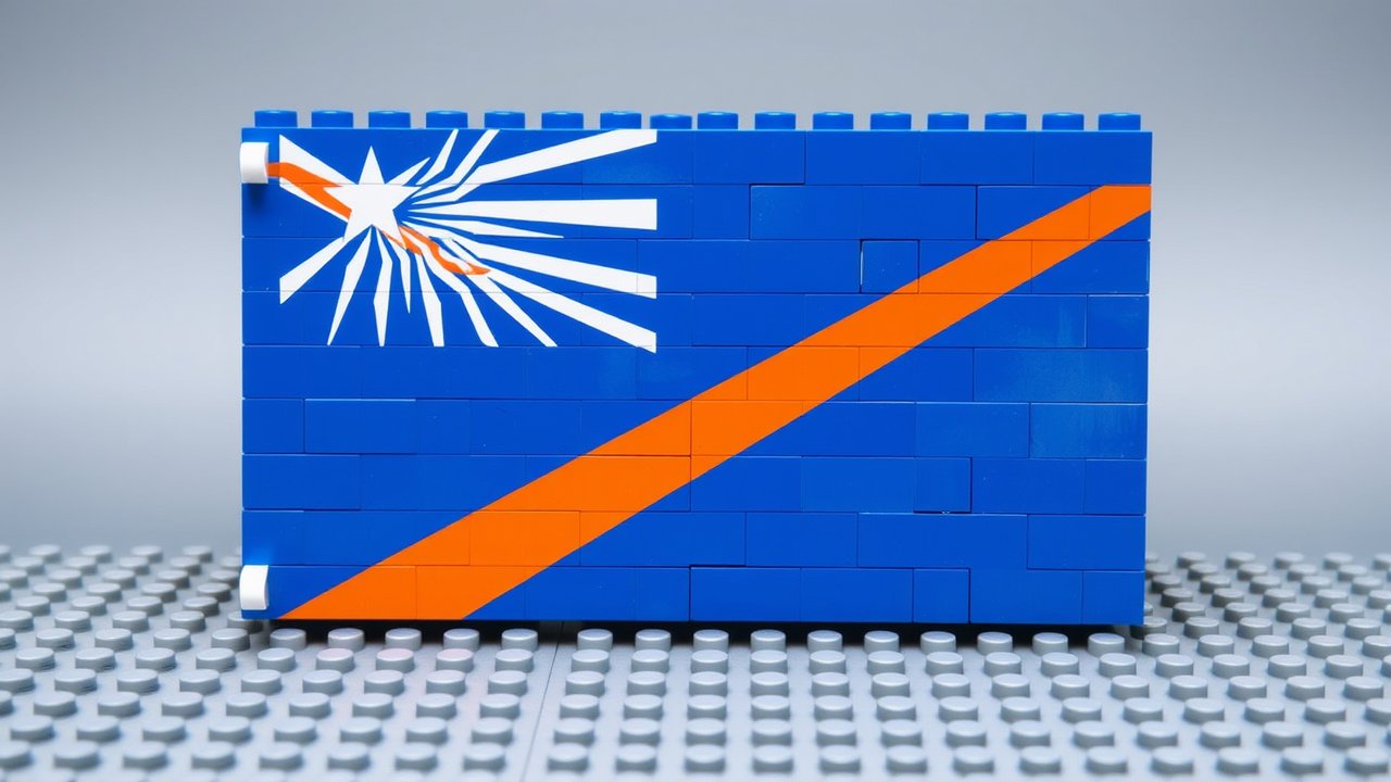 Flag of Marshall Islands 🇲🇠in lego bricks style