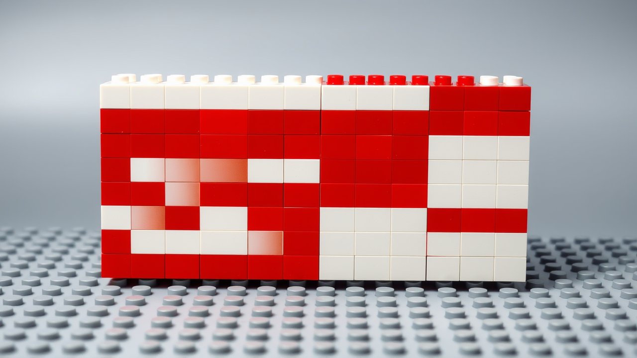 Flag of Monaco 🇲🇨 in lego bricks style