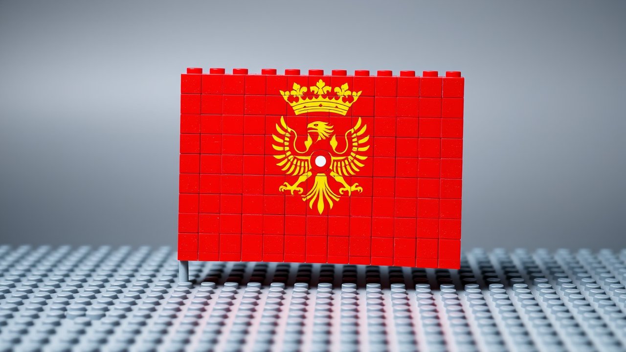 Flag of Montenegro 🇲🇪 in lego bricks style