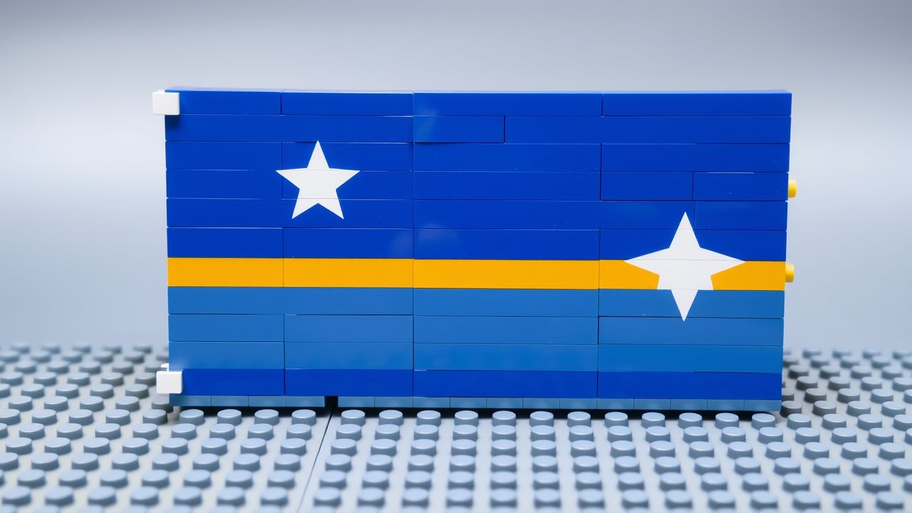 Flag of Nauru 🇳🇷 in lego bricks style