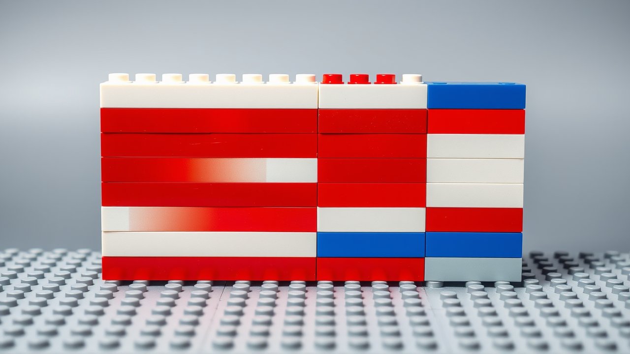 Flag of Netherlands 🇳🇱 in lego bricks style