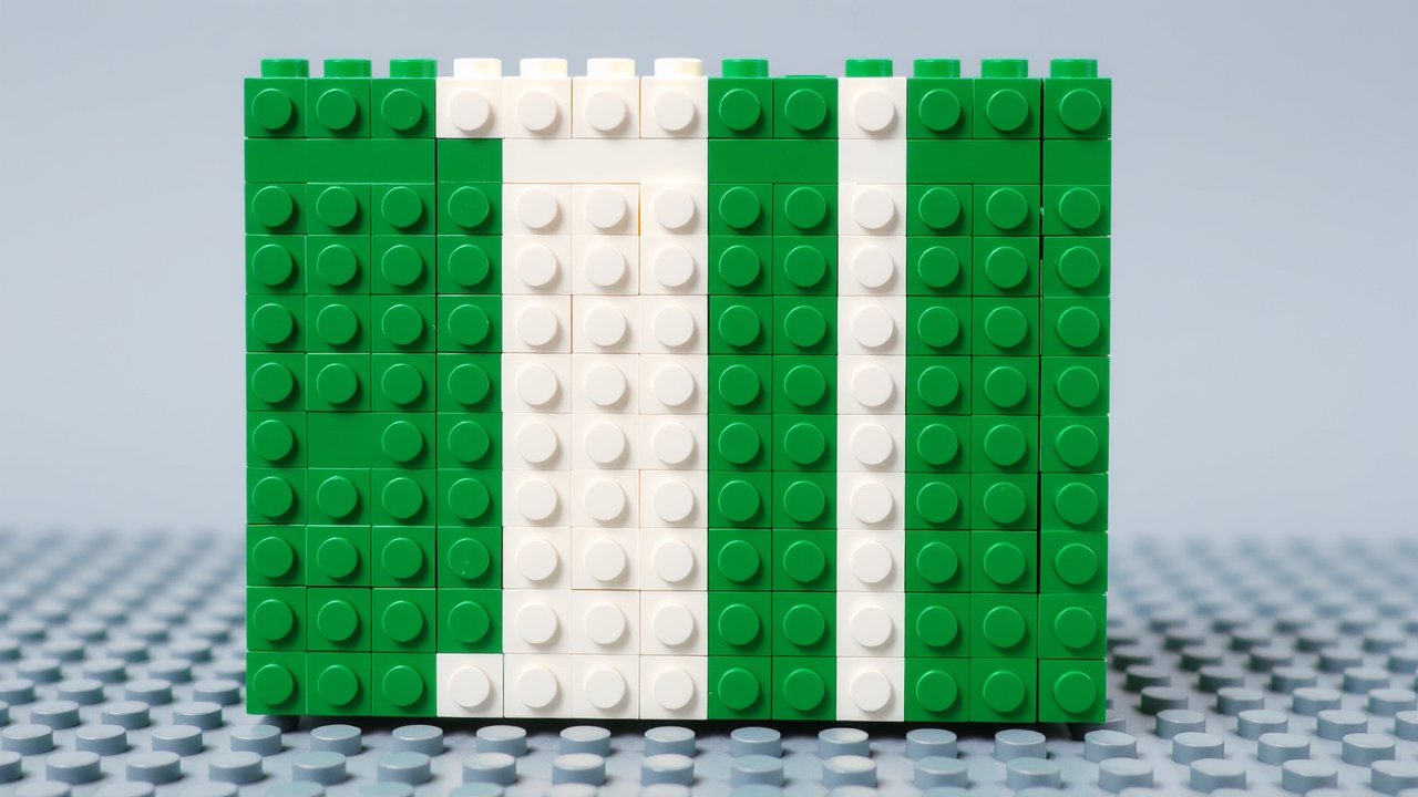 Flag of Nigeria 🇳🇬 in lego bricks style