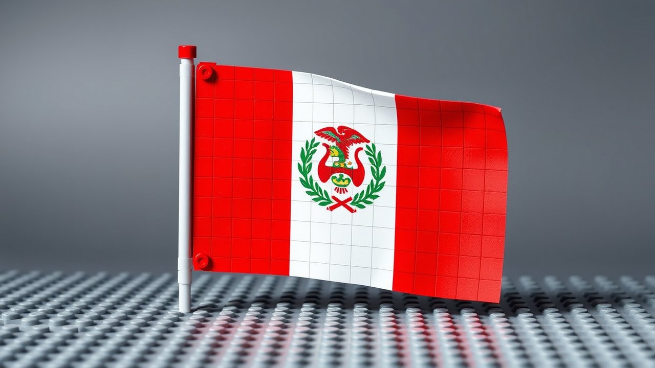 Flag of Peru 🇵🇪 in lego bricks style