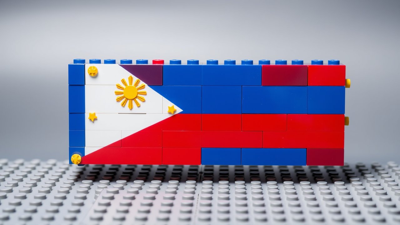 Flag of Philippines 🇵🇭 in lego bricks style