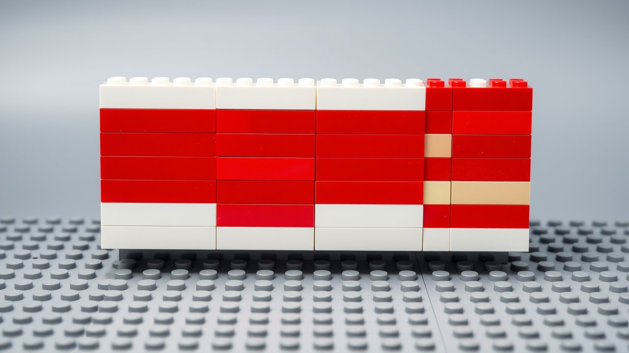 Flag of Poland 🇵🇱 in lego bricks style