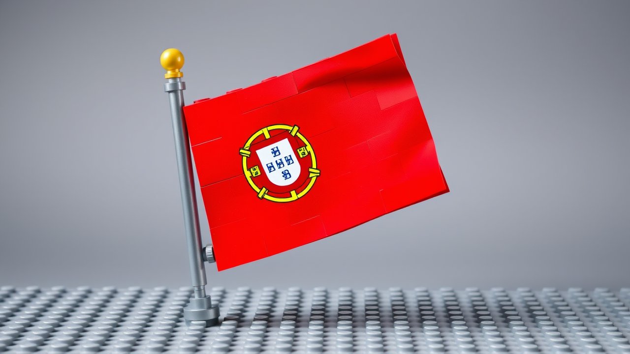Flag of Portugal 🇵🇹 in lego bricks style