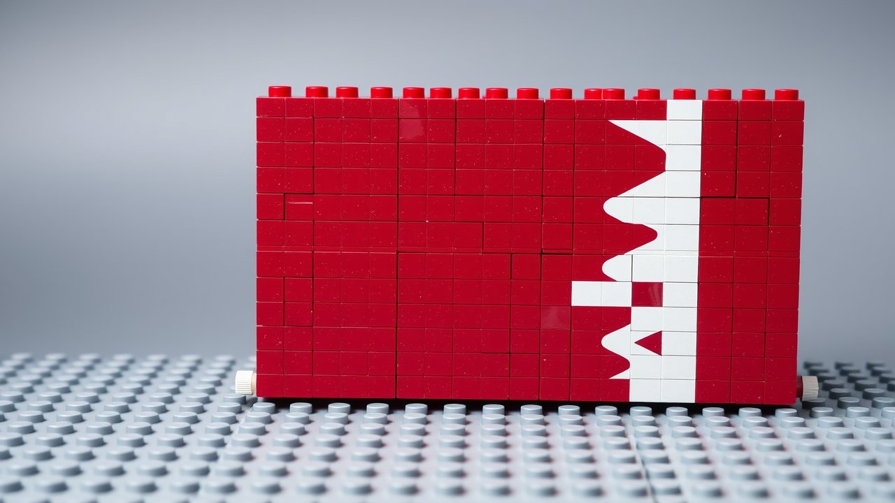 Flag of Qatar 🇶🇦 in lego bricks style