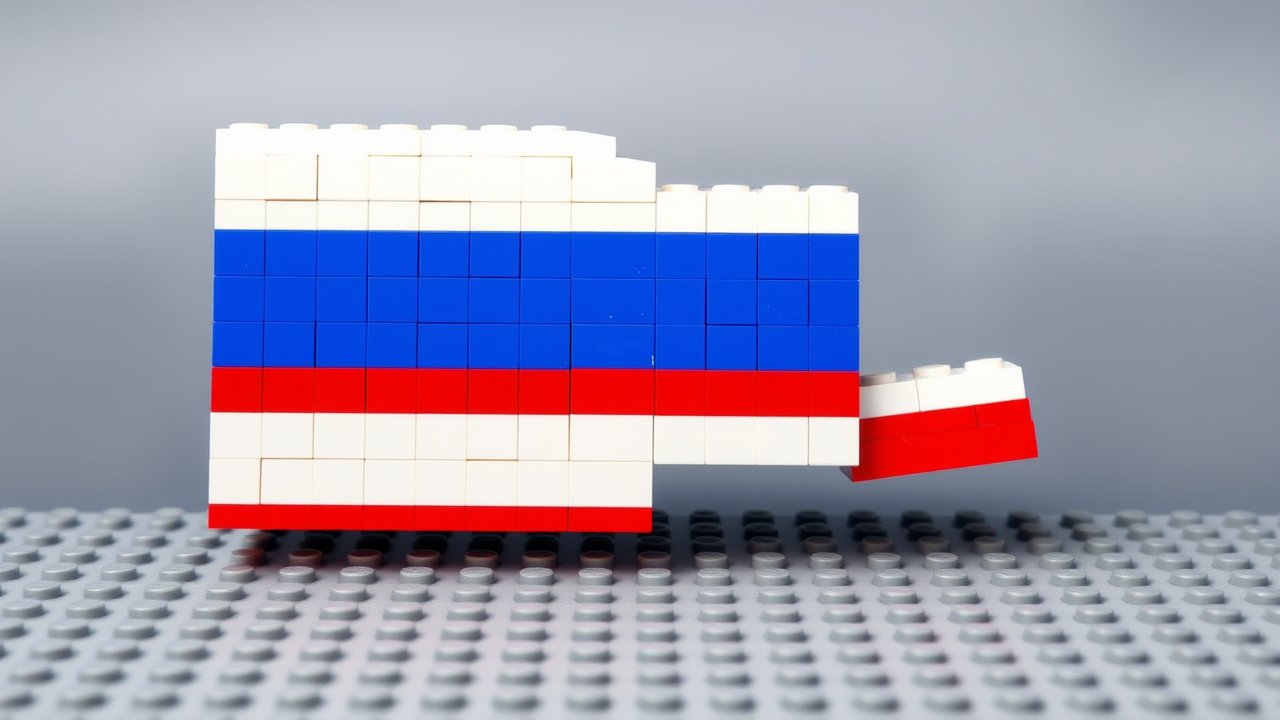 Flag of Russia 🇷🇺 in lego bricks style