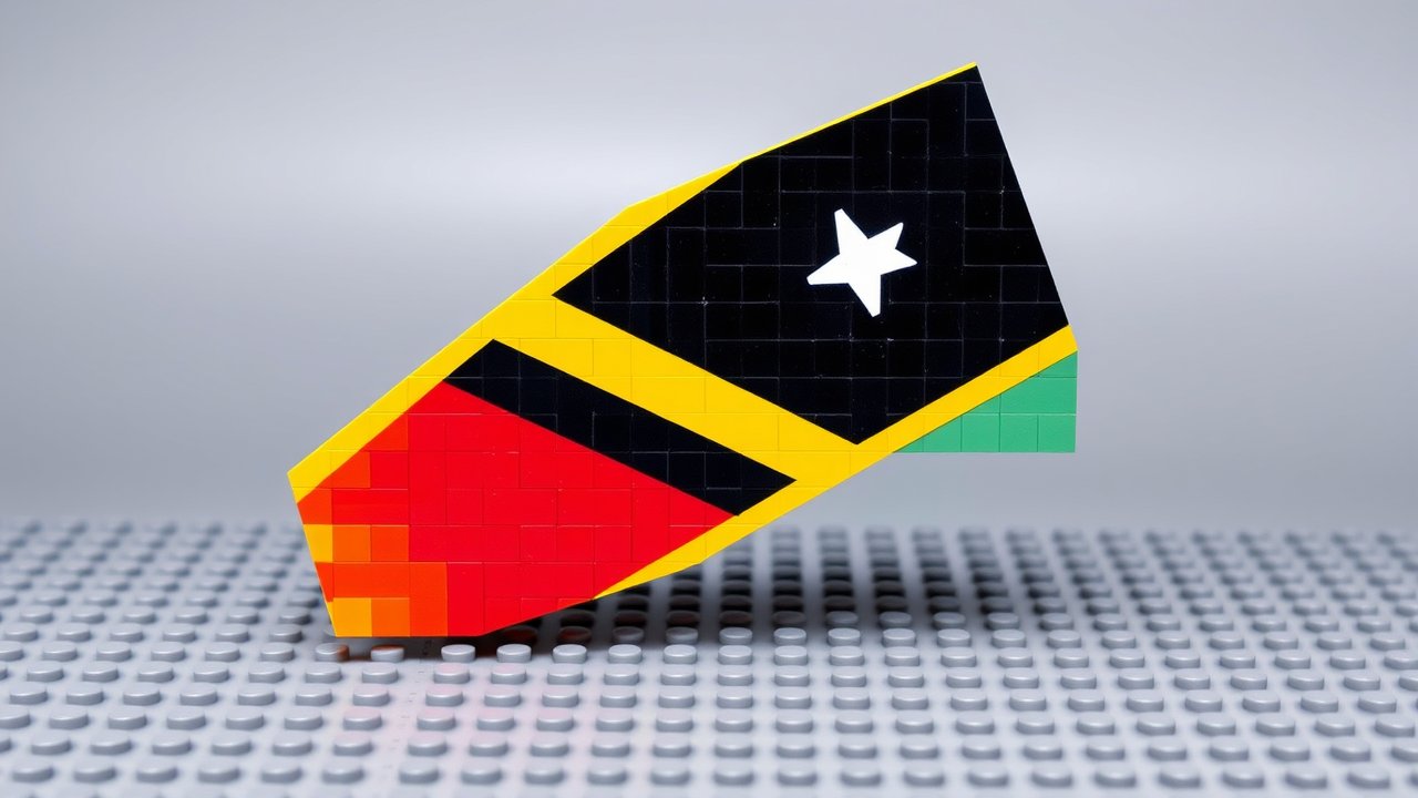 Flag of Saint Kitts and Nevis 🇰🇳 in lego bricks style