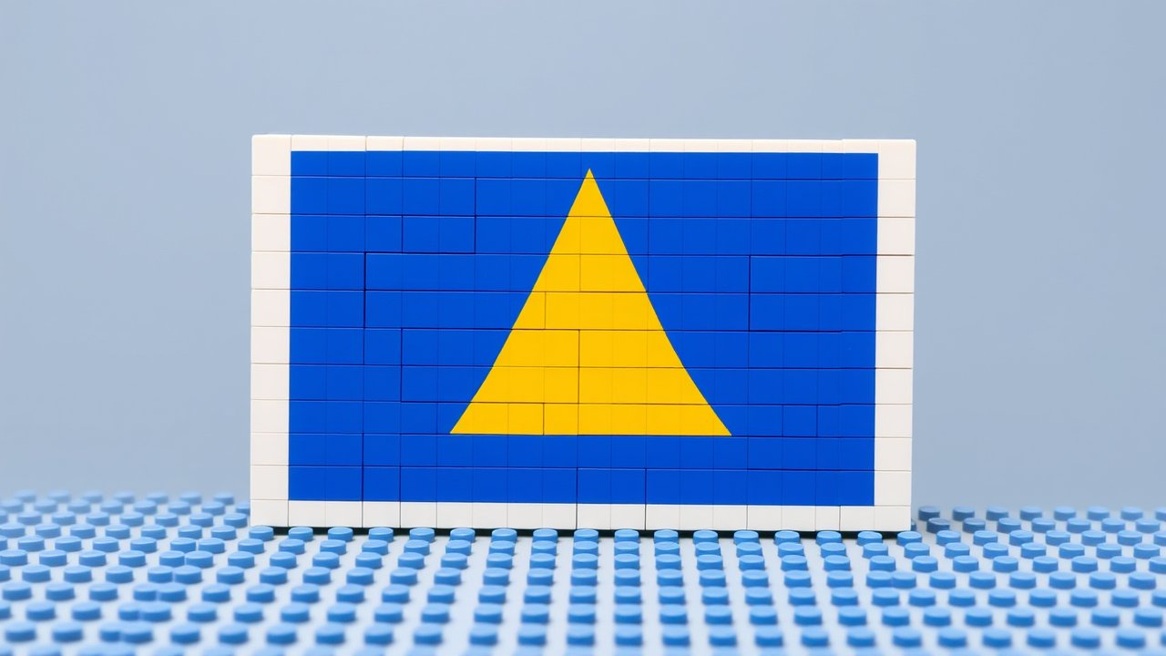 Flag of Saint Lucia 🇱🇨 in lego bricks style