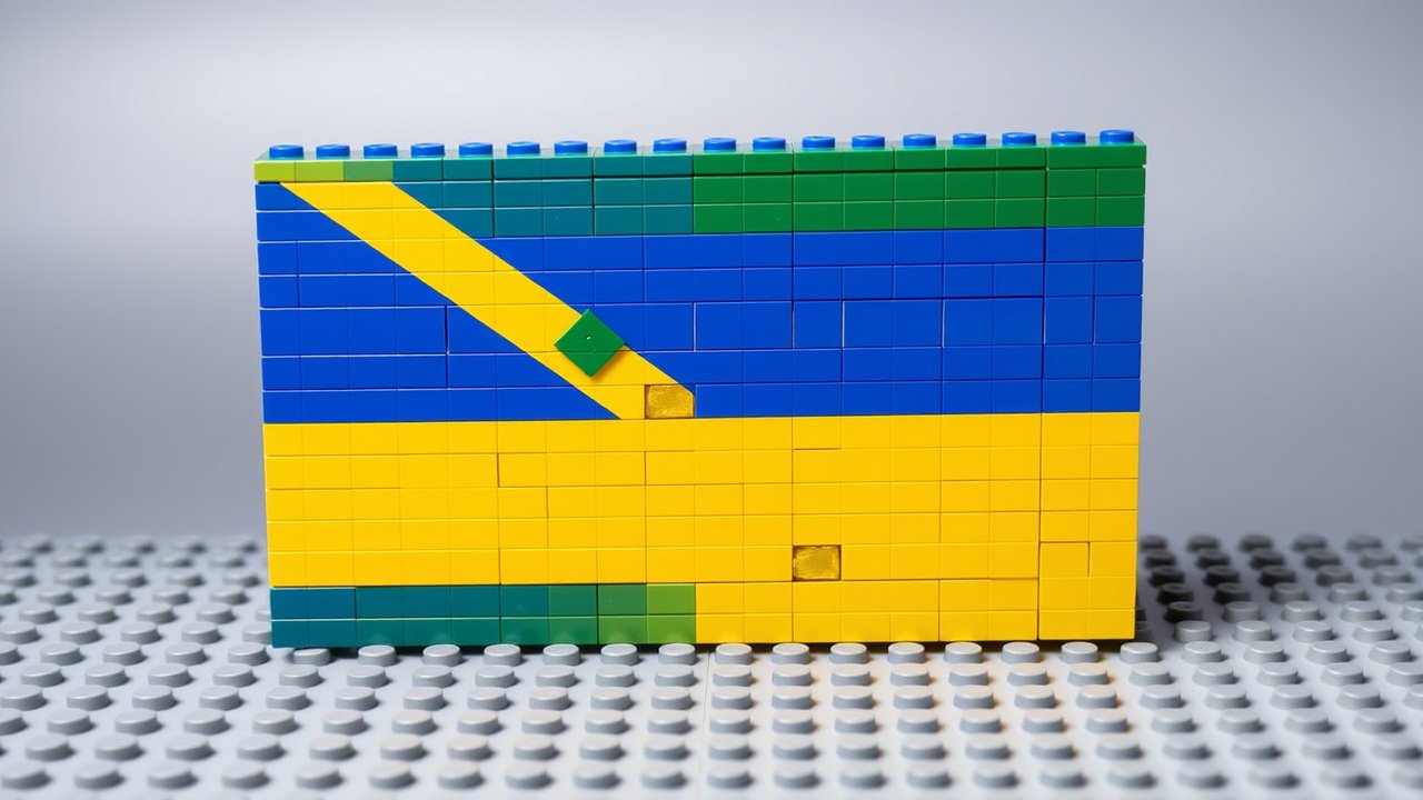 Flag of Saint Vincent and the Grenadines 🇻🇨 in lego bricks style