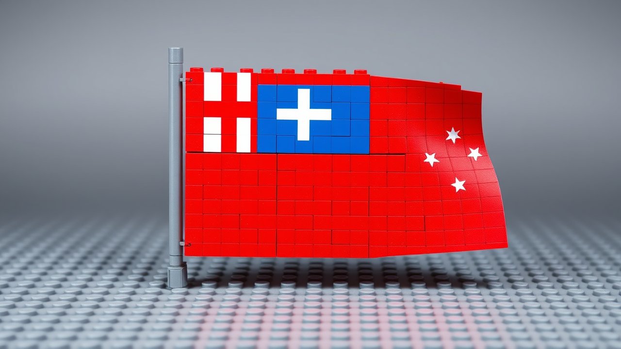 Flag of Samoa 🇼🇸 in lego bricks style