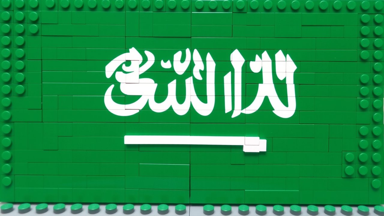 Flag of Saudi Arabia 🇸🇦 in lego bricks style