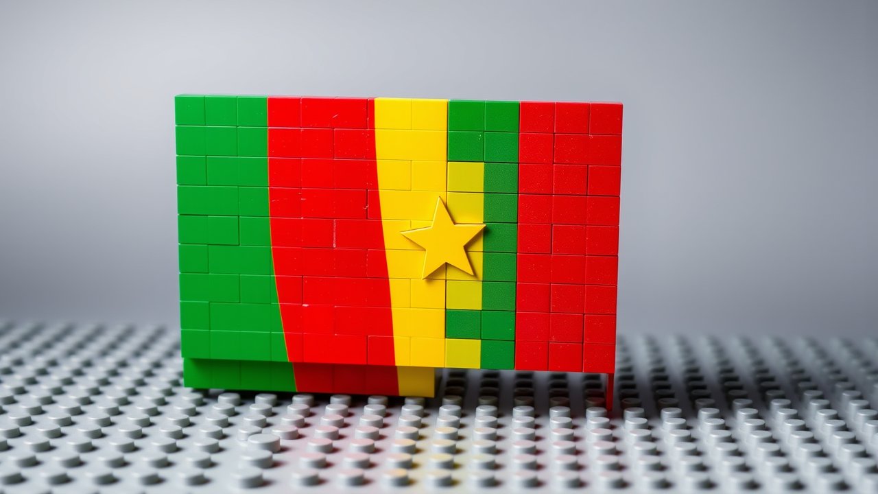Flag of Senegal 🇸🇳 in lego bricks style
