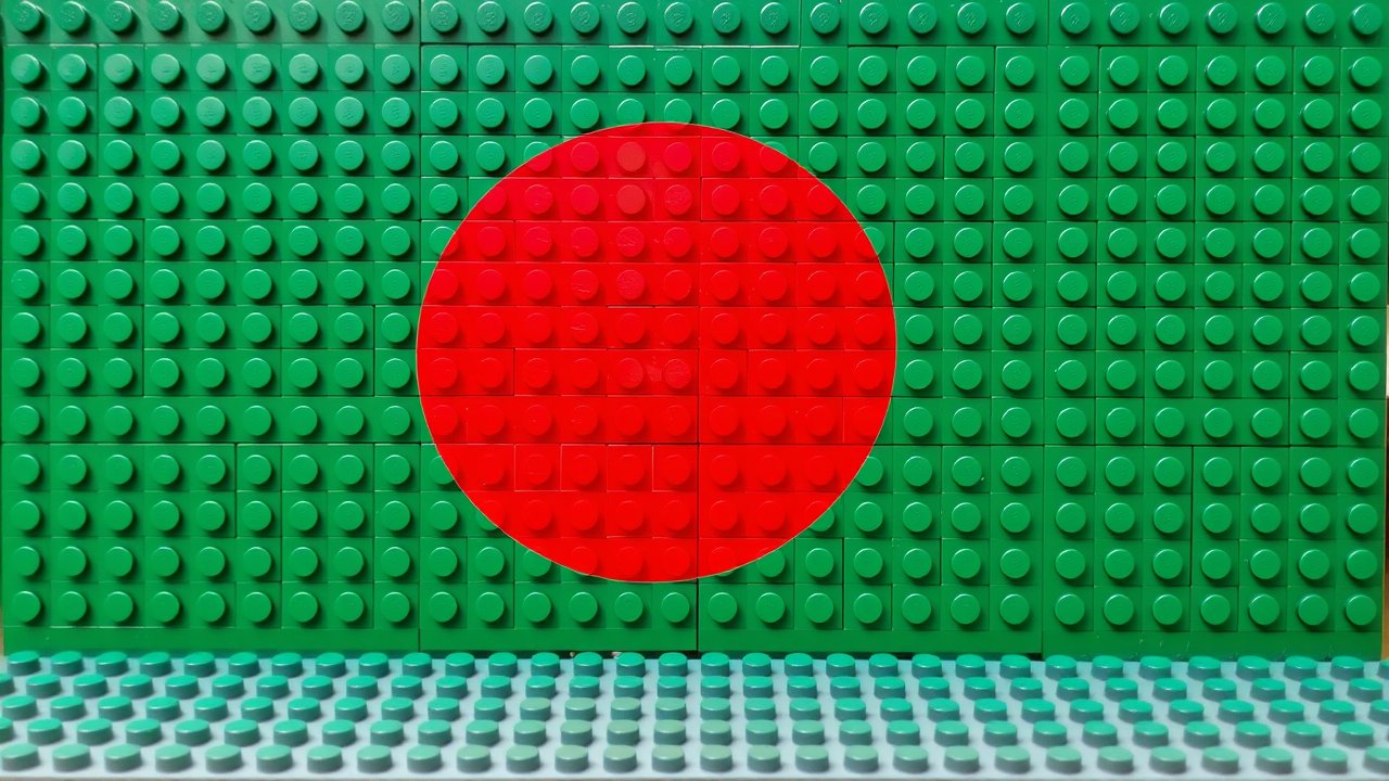 Flag of Bangladesh 🇧🇩 in lego bricks style