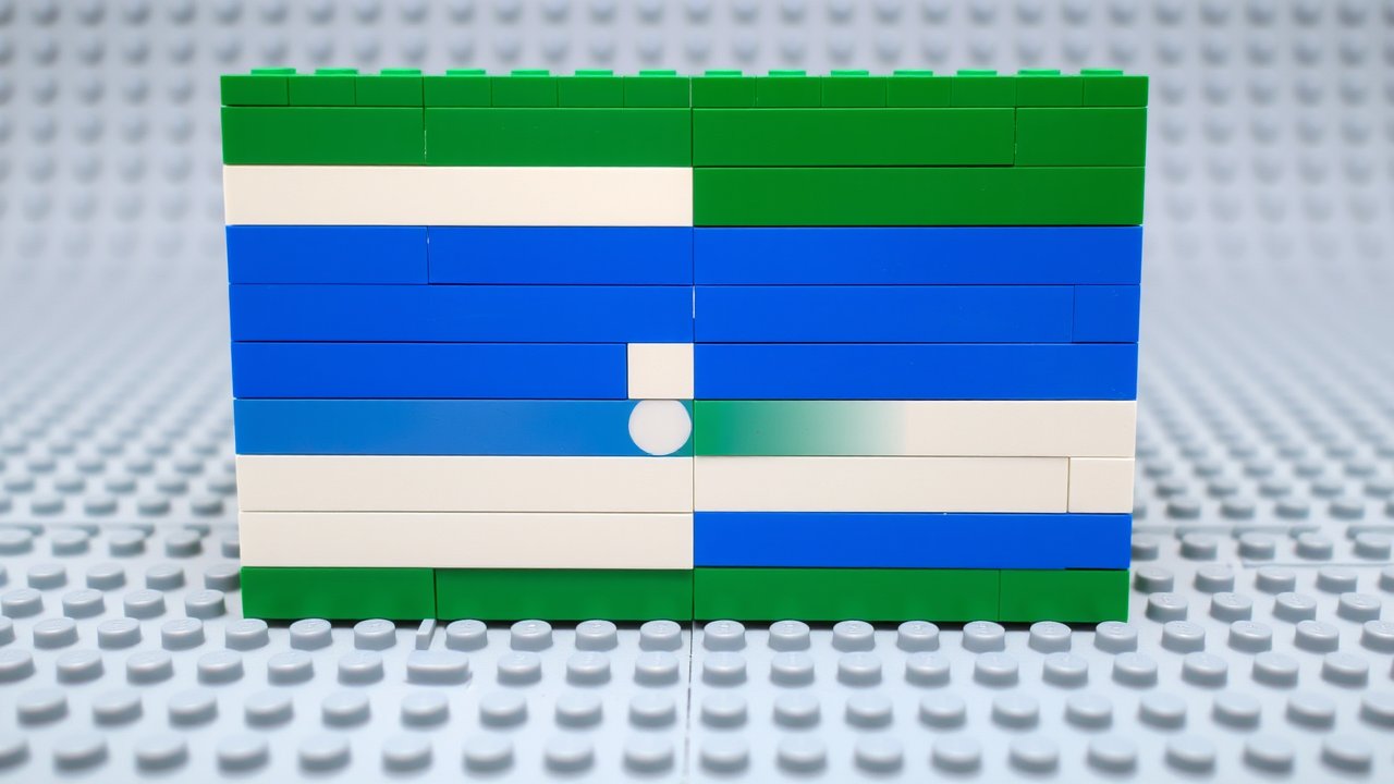 Flag of Sierra Leone 🇸🇱 in lego bricks style