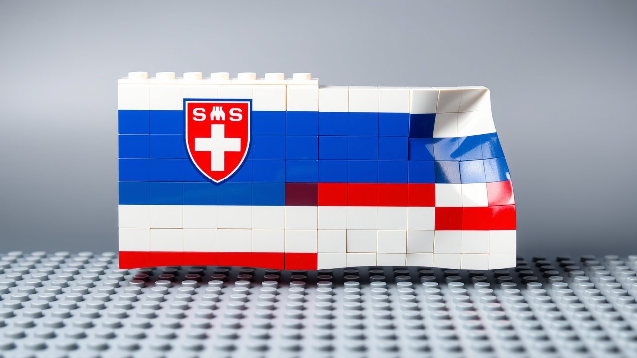 Flag of Slovenia 🇸🇮 in lego bricks style