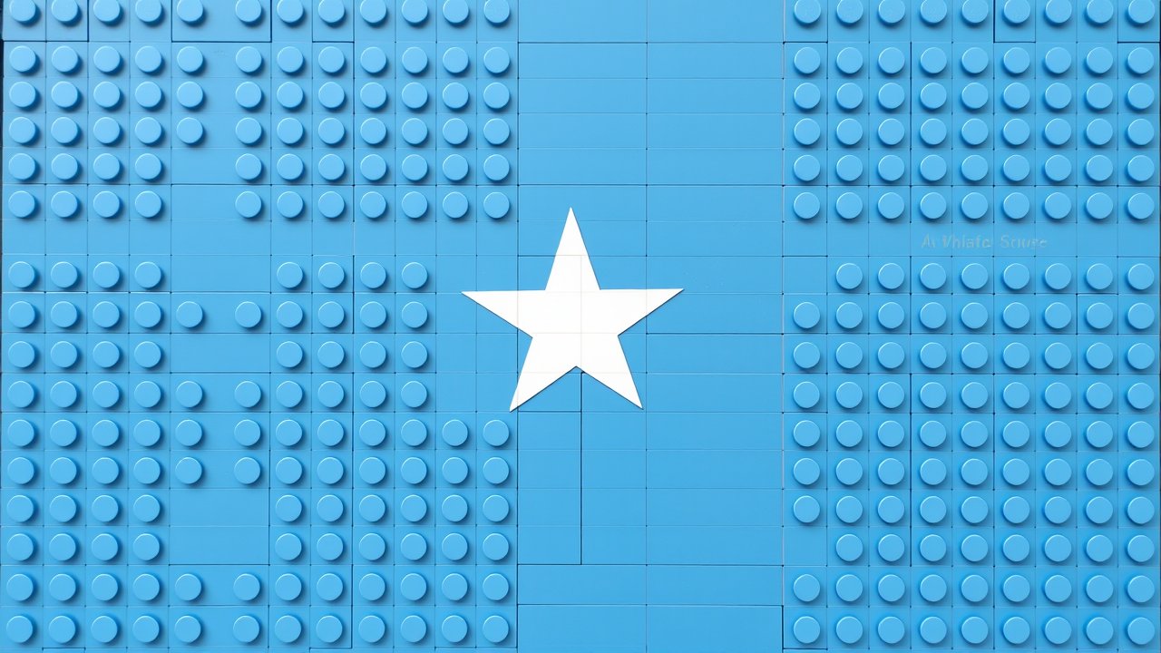Flag of Somalia 🇸🇴 in lego bricks style