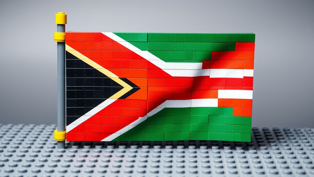 Flag of South Africa 🇿🇦 in lego bricks style