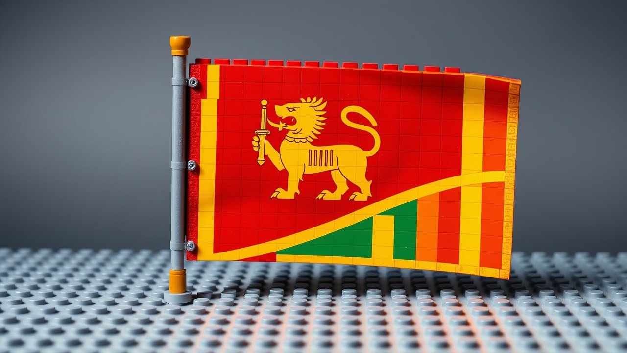 Flag of Sri Lanka 🇱🇰 in lego bricks style