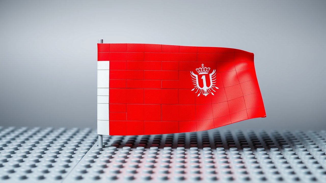 Flag of Belarus 🇧🇾 in lego bricks style