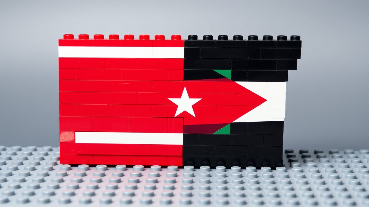 Flag of Sudan 🇸🇩 in lego bricks style