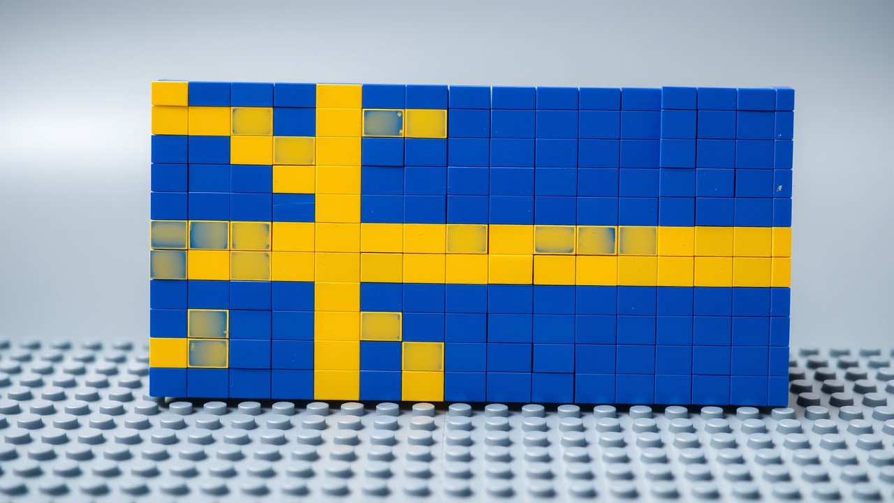 Flag of Sweden 🇸🇪 in lego bricks style