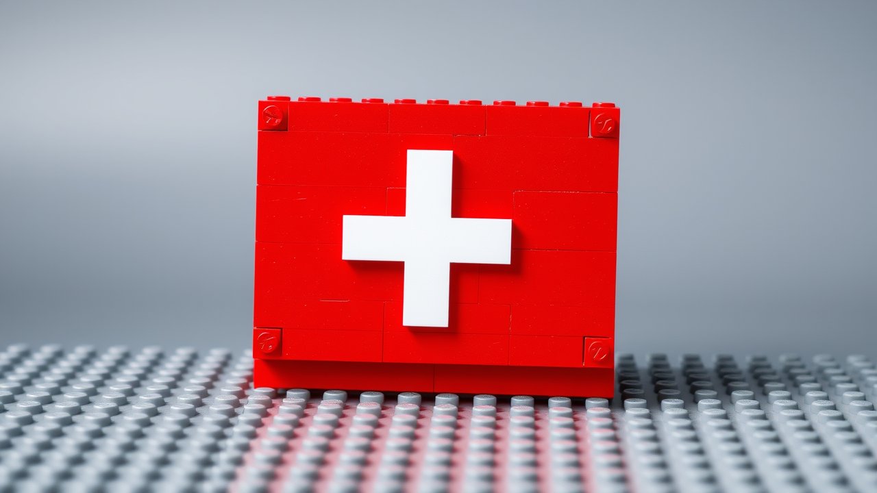 Flag of Switzerland 🇨🇭 in lego bricks style