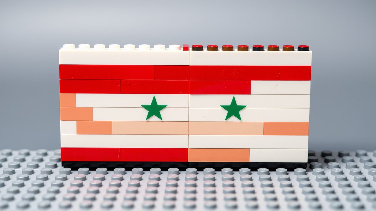 Flag of Syria 🇸🇾 in lego bricks style