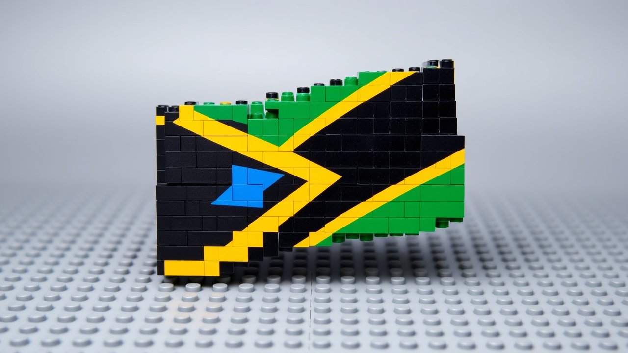 Flag of Tanzania 🇹🇿 in lego bricks style